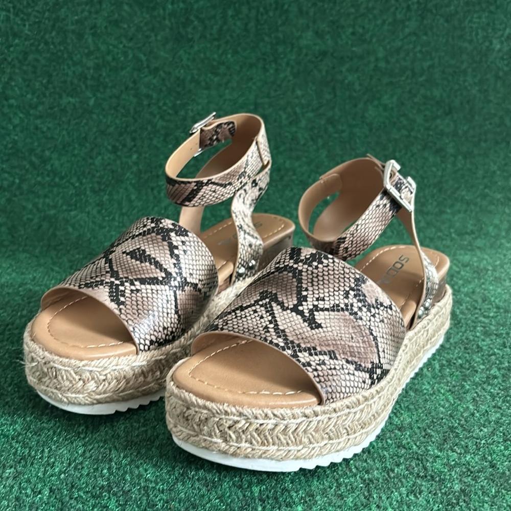 Soda Python Top Buckle Platform Sandal